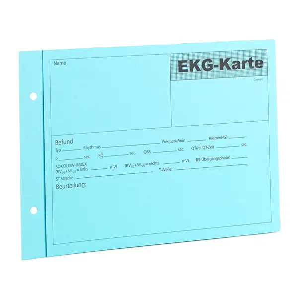 ECG Index cards Blue, for 1 to 3 circuits